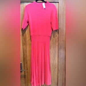 Ann Taylor Vibrant Pink Midi Dress